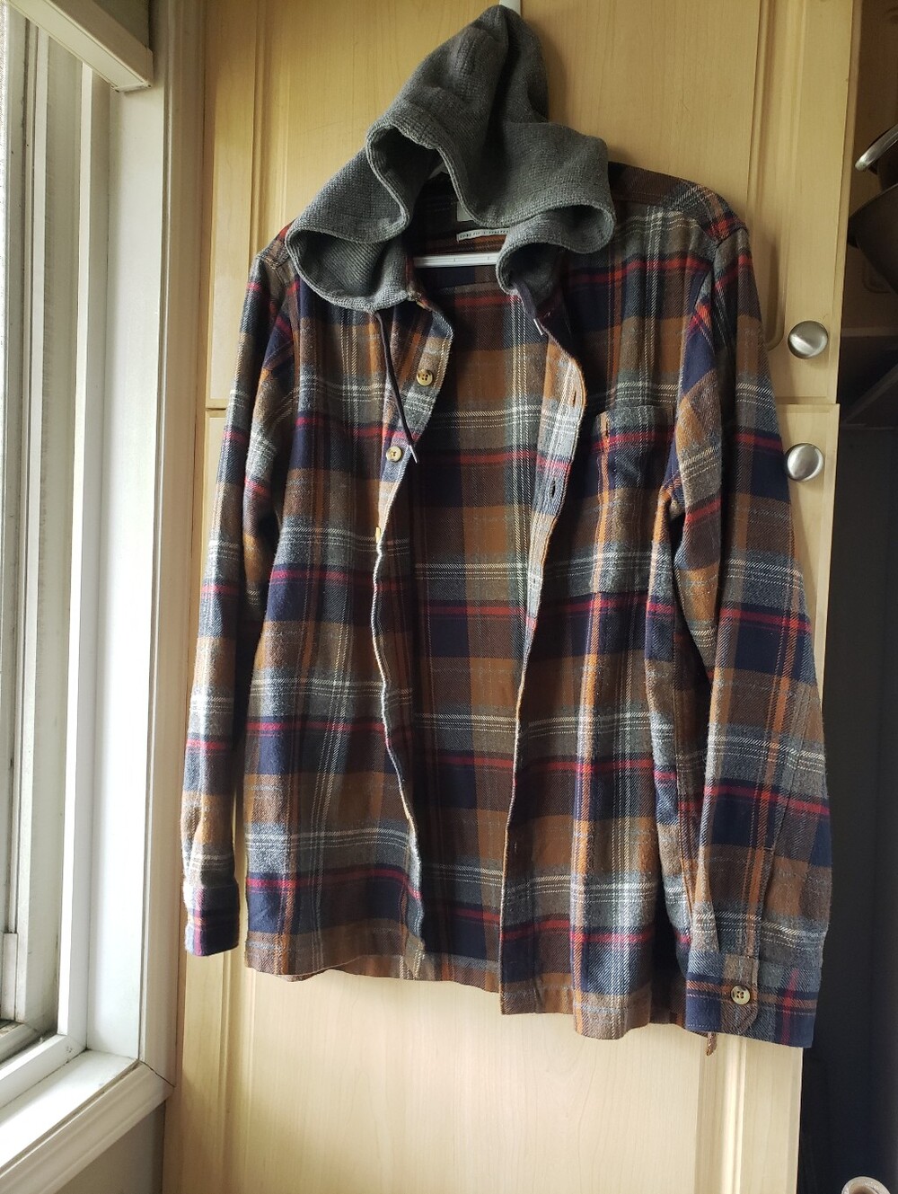 Billabong Brown Navy Plaid Button Shirt